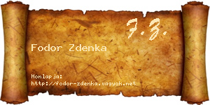 Fodor Zdenka névjegykártya